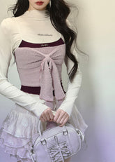 Slim Fit Half-High Collar Long Sleeve Tee